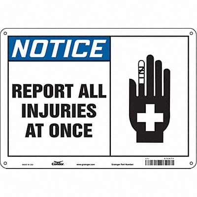 Safety Sign 10 in x 14 in Polyethylene