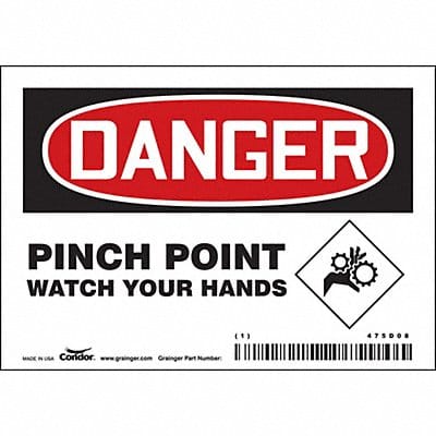 J6942 Safety Sign 3 1/2 inx5 in Vinyl