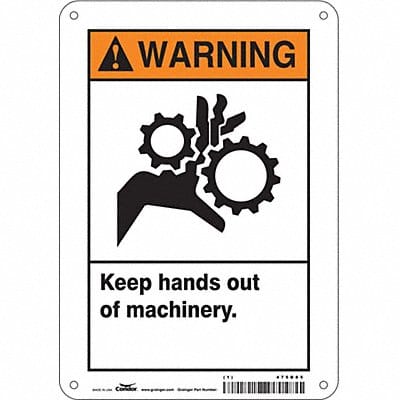 Safety Sign 10 in x 7 in Aluminum