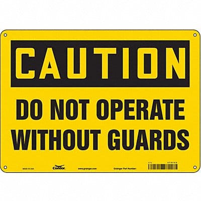 J6948 Safety Sign 10 in x 14 in Polyethylene