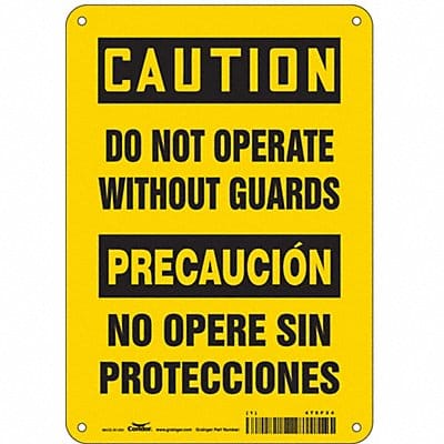 Safety Sign 10 in x 7 in Polyethylene