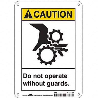 Safety Sign 10 in x 7 in Polyethylene