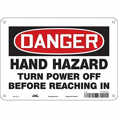 Safety Sign 7 in x 10 in Polyethylene