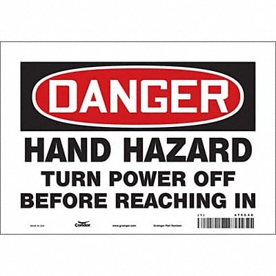 Safety Sign 7 in x 10 in Vinyl