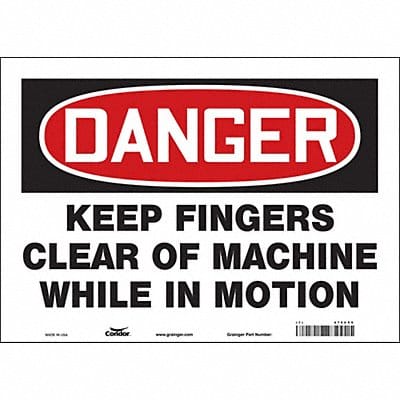 Safety Sign 10 inx14 in Vinyl