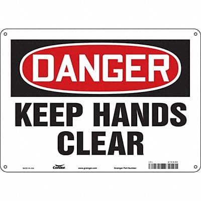 Safety Sign 10 in x 14 in Polyethylene