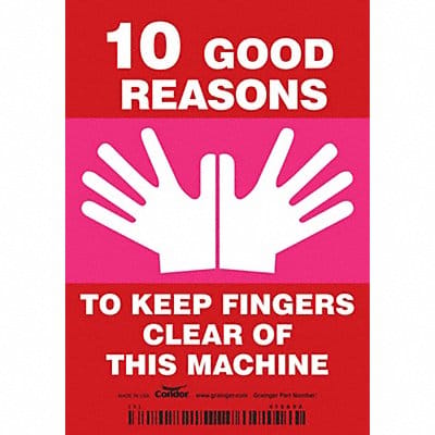 Safety Sign 5 inx3 1/2 in Vinyl PK5