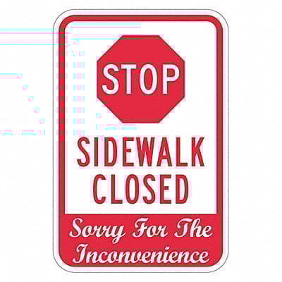 Rflctv Tripping Hazard Stop Sign 18x12in