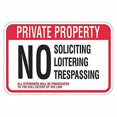 Rflctv No Trespassing Sign 12x18in Alum