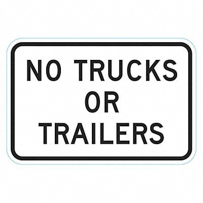 No Trucks Traffic Sign 12 x 18