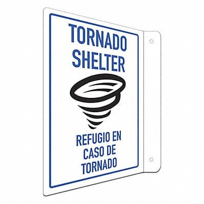 Rflctv Emergncy Shelter Sign 12x8in Alum