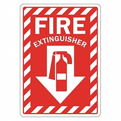 Rflct Fire Extinguisher Sign 10x7in Alum