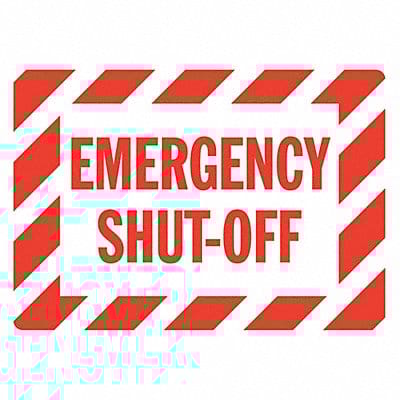 Aluminum Emergency Shut Off Sign 7x10in