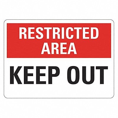 Rflctv Restricted Area Sign 10x14in Alum