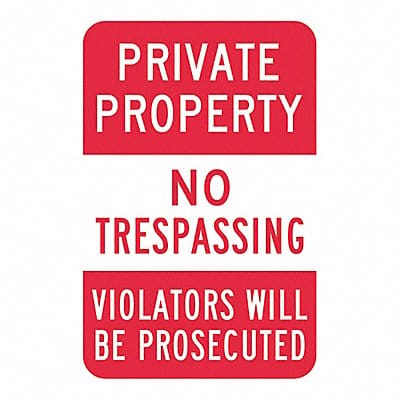 No Trespass Private Propty Sign 18x12in
