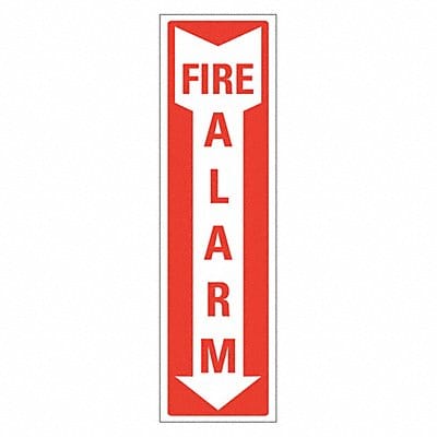 Reflective Fire Alarm Sign 14x4in Alumin
