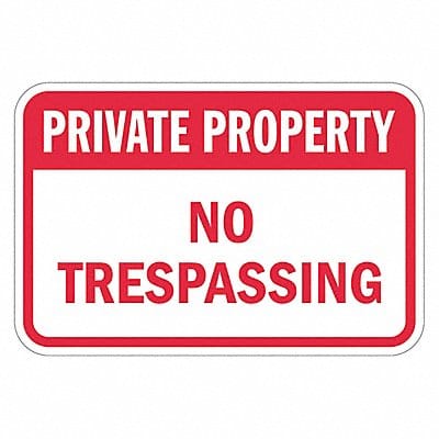 Rflctv No Trespassing Sign 12x18in Alum