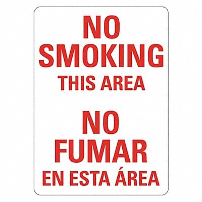 No Smoking Sign 14 inx10 in Plastic