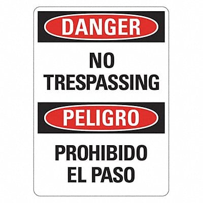 Danger Sign 14 inx10 in Plastic