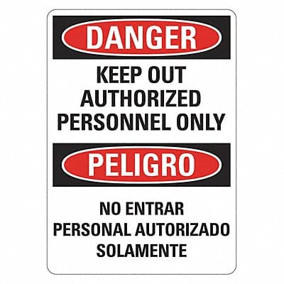 Danger Sign 14 inx10 in Plastic