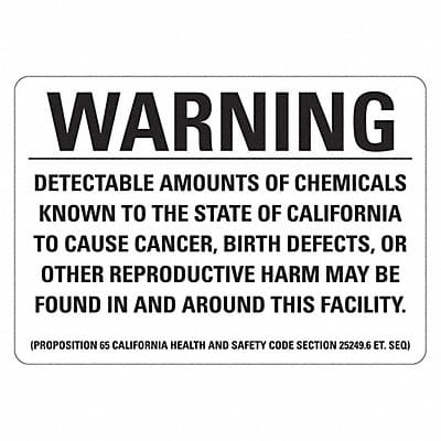 Eco Asbestos Warn Sign 10x14in Non-PVC