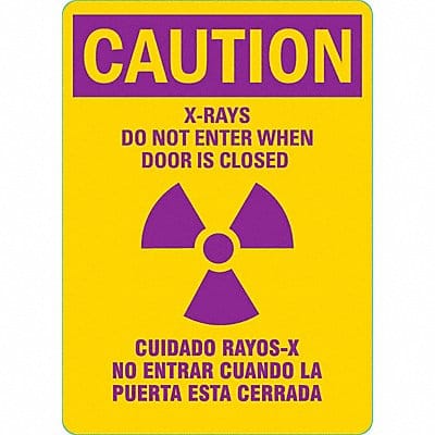 Radiation Sign 10 inx7 in Plastic