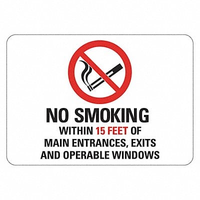 No Smoking Sign 7inx10in Non-PVC PK2