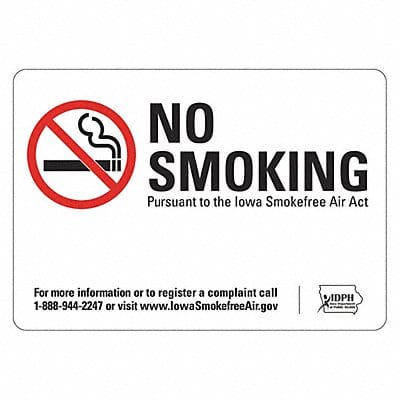 No Smoking Sign 7x10in NoPVC Polymer PK2