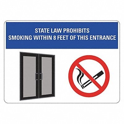 No Smoking Sign 5x7in NonPVC Polymer PK3