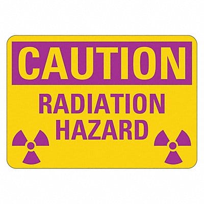 Radiation Sign 7 in x 10 in Aluminum