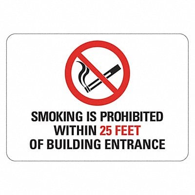 No Smoking Sign 7inx10in Non-PVC Polymer
