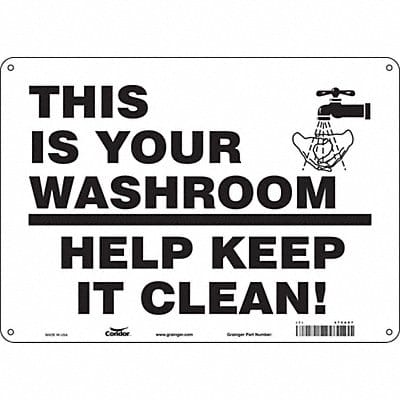 Safety Sign 10 in x 14 in Polyethylene