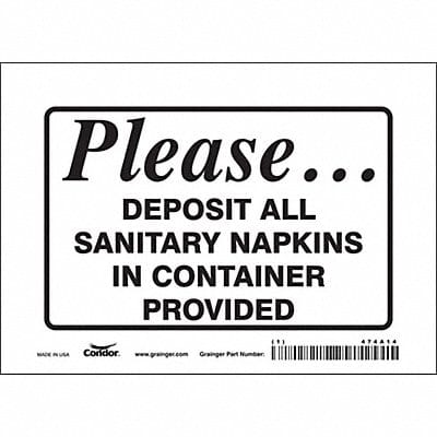Safety Sign 5 in x 7 in Vinyl