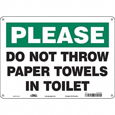 Safety Sign 10 in x 14 in Polyethylene