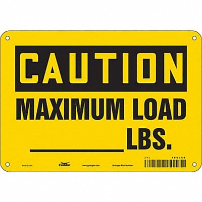 J8614 Safety Sign 10 Wx7 H 0.032 Thick