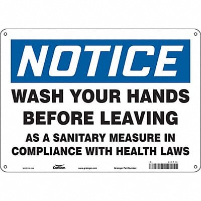 Safety Sign 10 in x 14 in Polyethylene