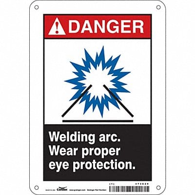 Safety Sign 10 in x 7 in Polyethylene