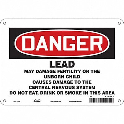 No Smoking Sign 7 in x 10 in Aluminum