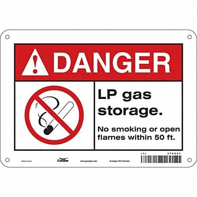 No Smoking Sign 7 in x 10 in Aluminum