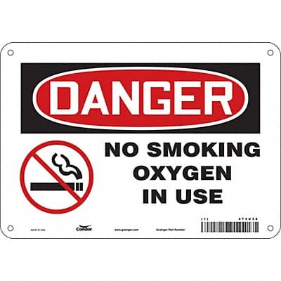 No Smoking Sign 7 in x 10 in Aluminum