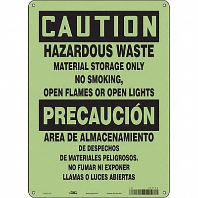 Safety Sign 14 in x 10 in Glow Vinyl