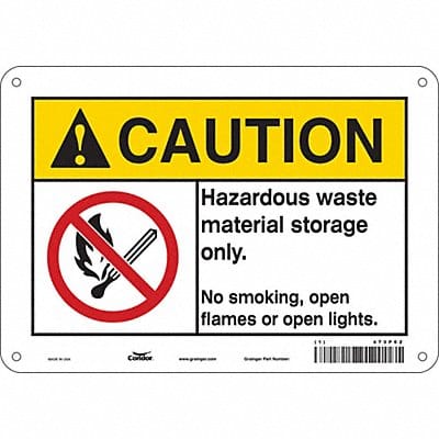 No Smoking Sign 7 in x 10 in Aluminum