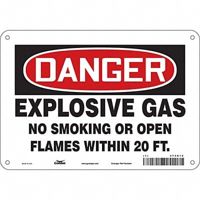 No Smoking Sign 7 in x 10 in Aluminum