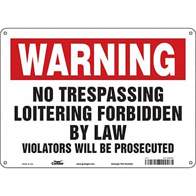 Safety Sign 10 in x 14 in Polyethylene