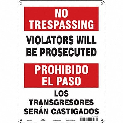 Safety Sign 14 inx10 in Polyethylene
