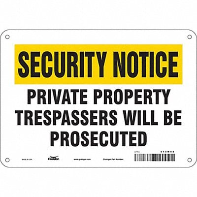 Safety Sign 7 in x 10 in Aluminum