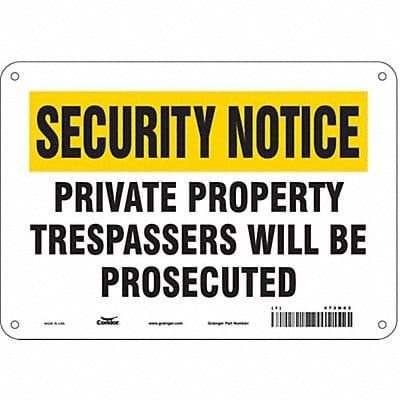 Safety Sign 7 in x 10 in Polyethylene