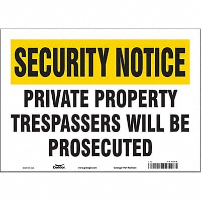 Safety Sign 10 in x 14 in Vinyl