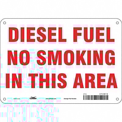 No Smoking Sign 7 in x 10 in Aluminum