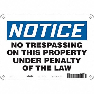 Safety Sign 7 in x 10 in Aluminum